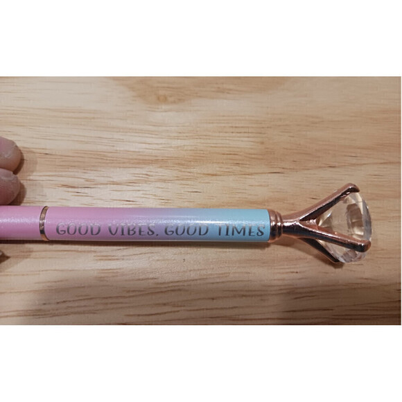 Hand Engraved Gradient Pen Blue Pink - Picture 3 of 5